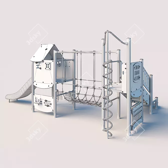 Dual Tower - Mesh and Staircase - 5 Level 3D model image 5