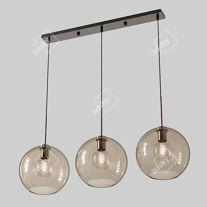 Lampatron Vilmo Trio F - Stylish Triple Pendant Lamp with Amber Shades 3D model image 2