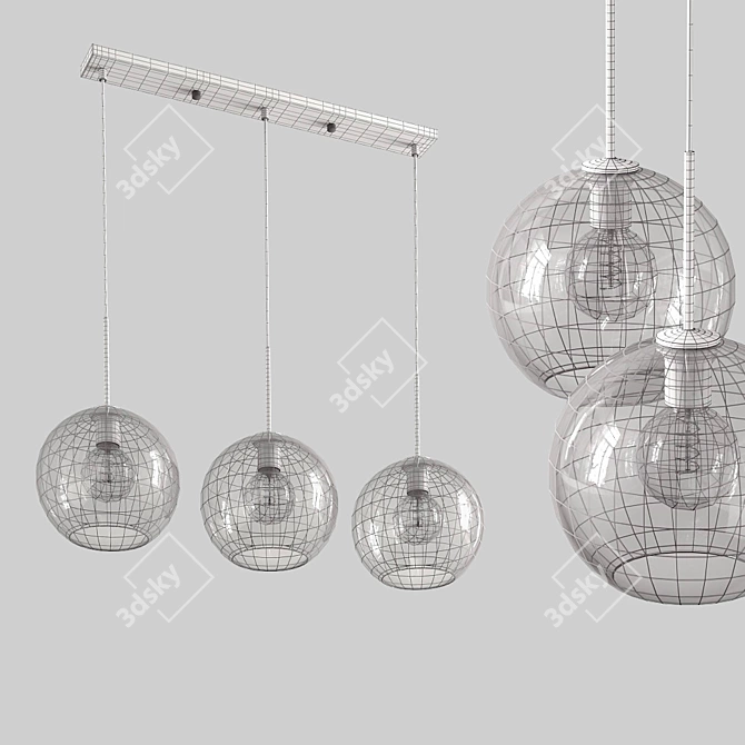 Lampatron Vilmo Trio F - Stylish Triple Pendant Lamp with Amber Shades 3D model image 5