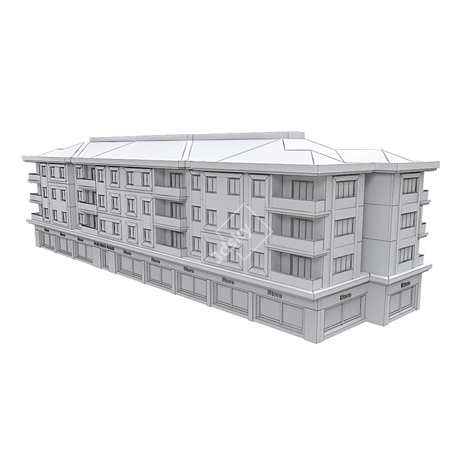 Modern Residential Building 29: Detailed 3D Model 3D model image 5