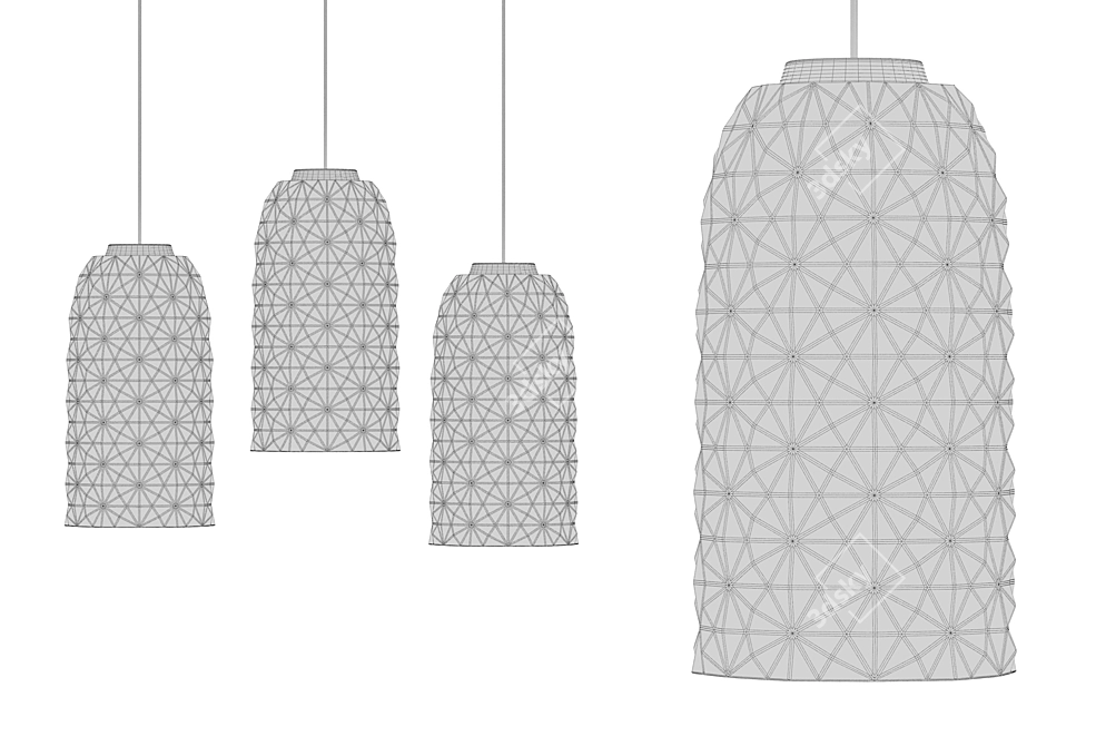 Elegant Ceramic Pendant Light 3D model image 3