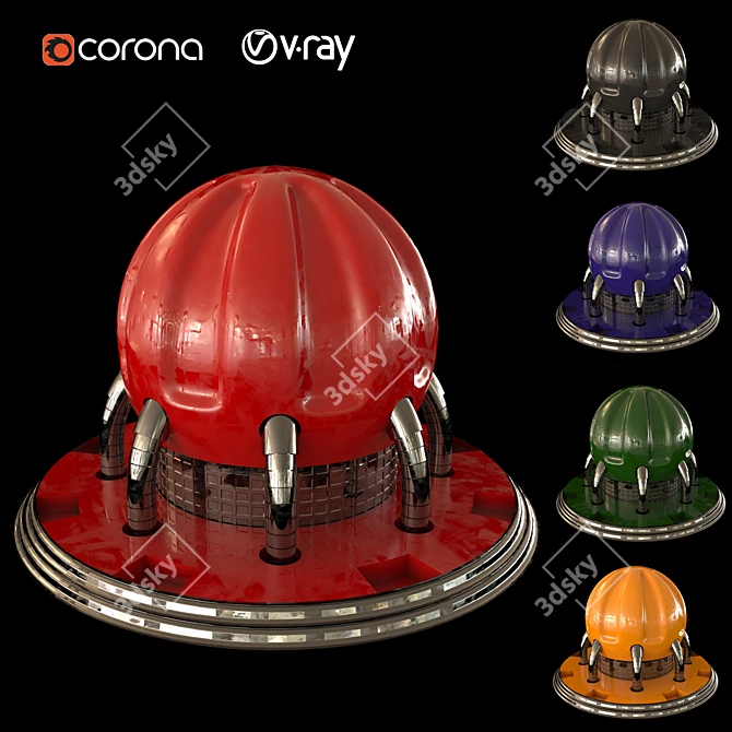 Title: Sleek Metal V-Ray Corona Plugin 3D model image 1