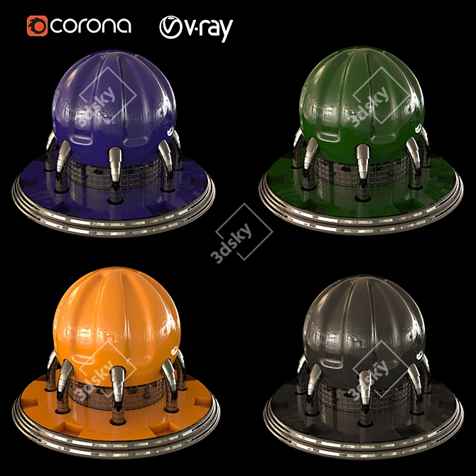 Title: Sleek Metal V-Ray Corona Plugin 3D model image 2