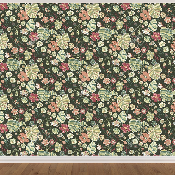 Title: Seamless Wallpaper Set - 3 Colors 3D model image 2