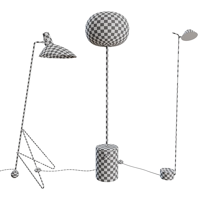 Modern Floor Lamp Set - JWDA, Peek, Tripod 3D model image 2