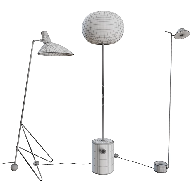 Modern Floor Lamp Set - JWDA, Peek, Tripod 3D model image 3