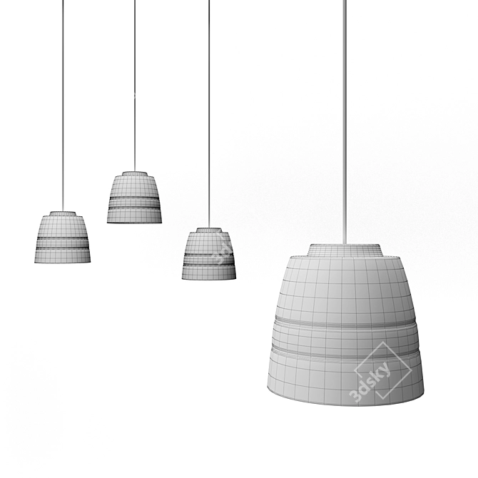 Title: Slavyanskiy Kod Vk20 | Ethnically-inspired Ceramic Pendant Light 3D model image 2