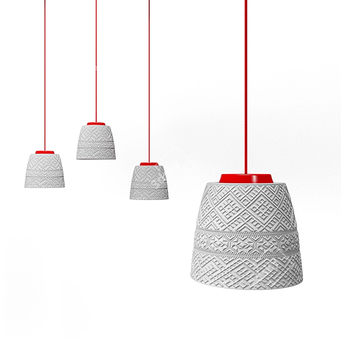 Title: Slavyanskiy Kod Vk20 | Ethnically-inspired Ceramic Pendant Light 3D model image 3