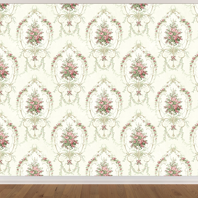 Seamless Wallpaper Set in 3 Colors 3D model image 3