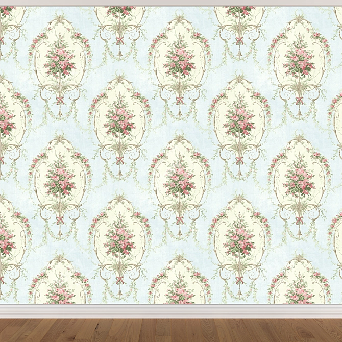 Seamless Wallpaper Set in 3 Colors 3D model image 4