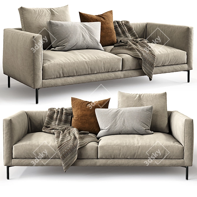 Contemporary Coco Sofa by Interface 3D model image 1