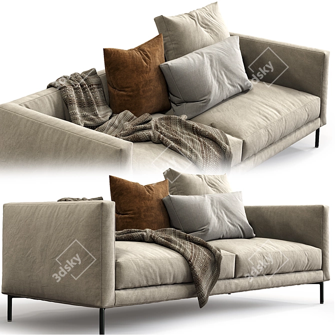 Contemporary Coco Sofa by Interface 3D model image 3