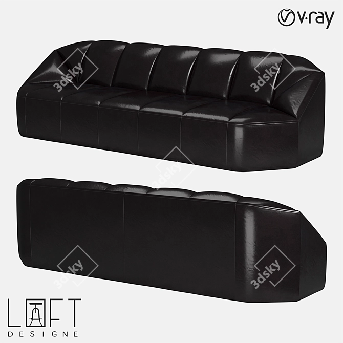 Sleek Leather Sofa: LoftDesigne 1683 3D model image 1