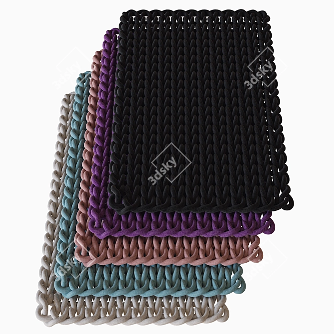 Cozy Knit Blanket: 3D Model 3D model image 2