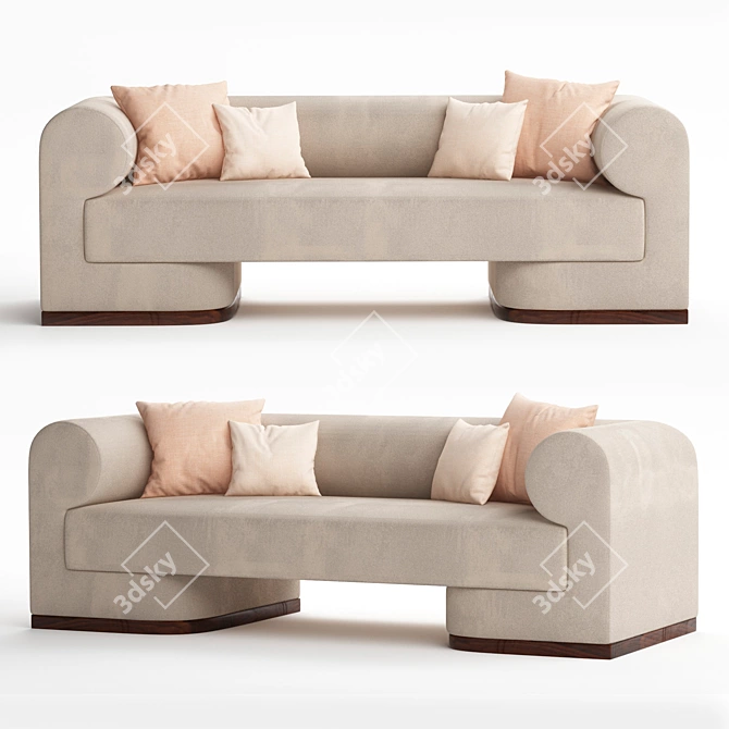 Title: Dahlem Sofa: Elegant Comfort for Your Home 3D model image 1