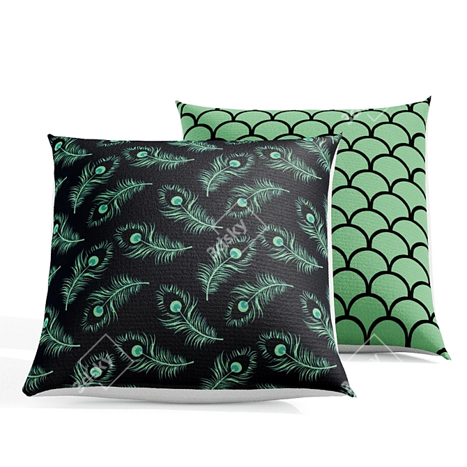 Colorful Ekene Pillow: Modern Style & High-Quality Textures 3D model image 1