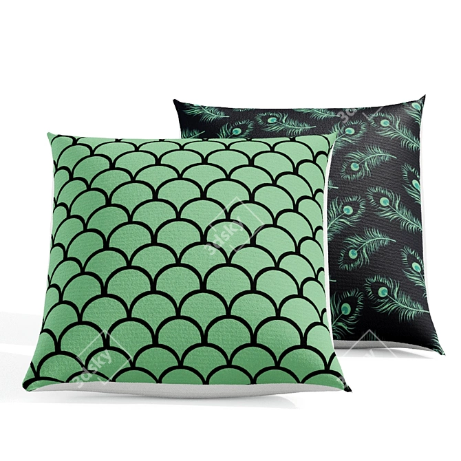 Colorful Ekene Pillow: Modern Style & High-Quality Textures 3D model image 2