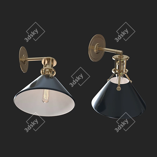 Transitional Blue Wall Sconce by Hudson Valley 3D model image 3