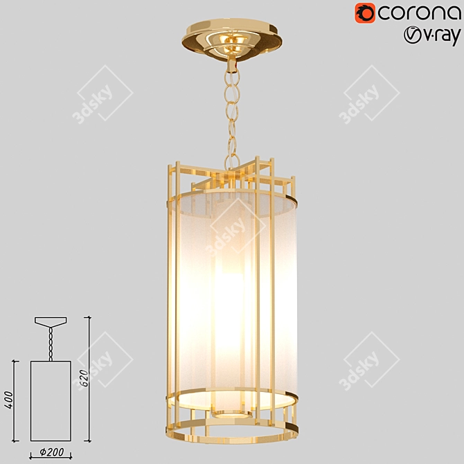 Sleek Pendant Lamp: Compact Design 3D model image 1