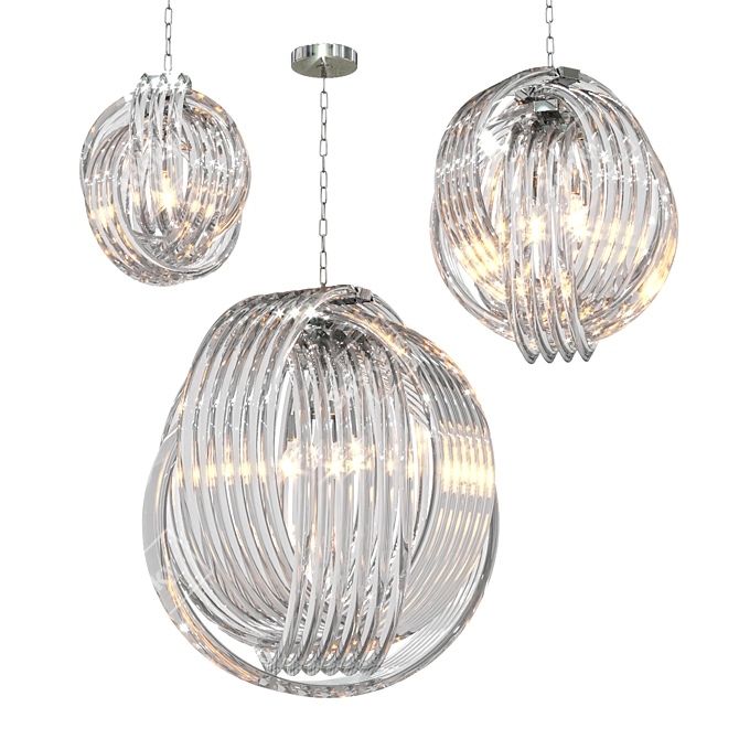 Elegant Marco Polo Ceiling Lamps - L, M, S 3D model image 1