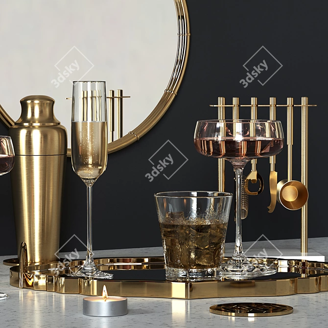 Mirrored Drink Set 3D model image 3