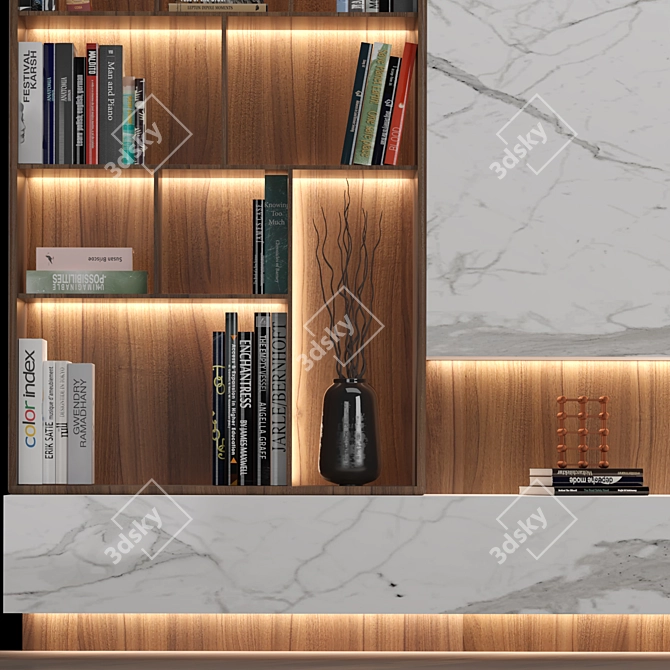 Modular TV Wall Unit with Adjustable Size 3D model image 3