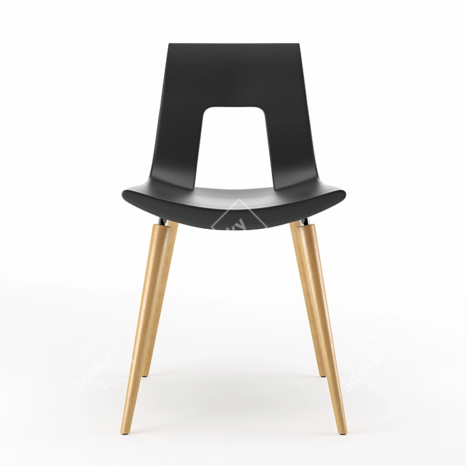 Modern Black and Green Chair by Tonon 3D model image 3