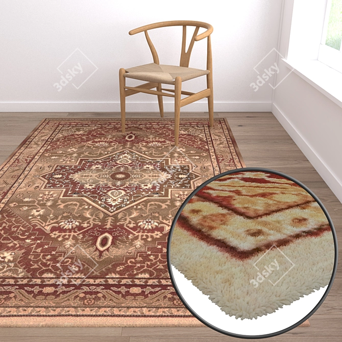 Luxury Carpet Set: High-Quality Textures - 3 Variations 3D model image 5