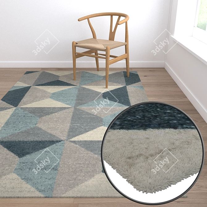Luxury Carpet Set: High-Quality Textures for Various Perspectives 3D model image 5