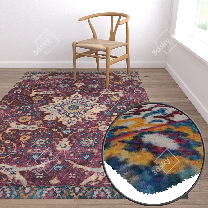 Luxury Carpet Set: 3 High-Quality Textures 3D model image 5