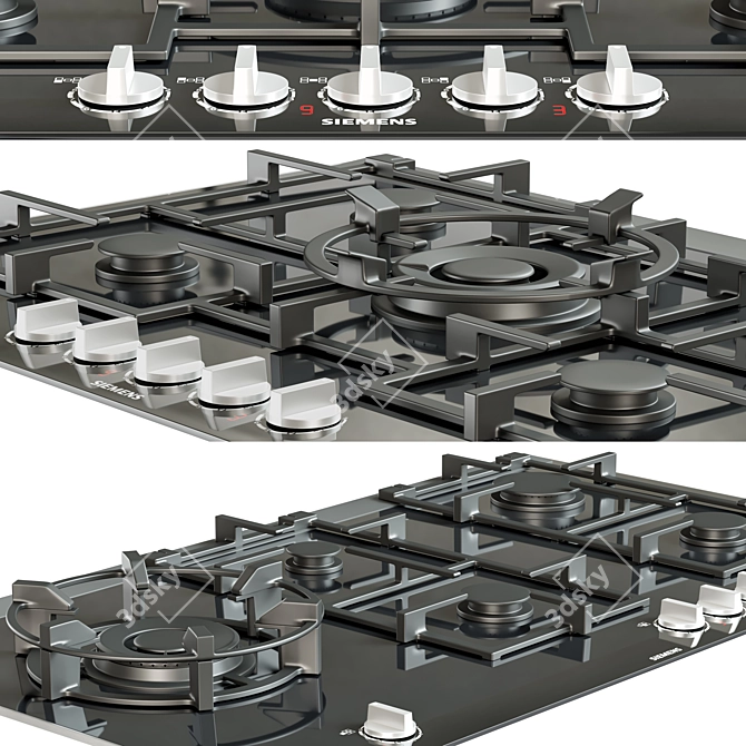 Siemens iQ700 Gas Hobs: Sleek & Efficient 3D model image 2