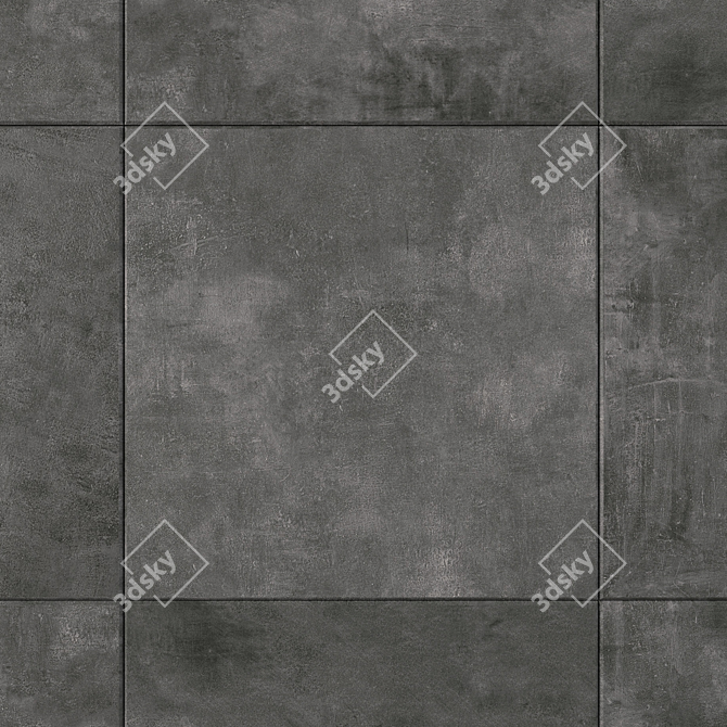 Urban Chic: ARES Black Concrete Wall Tiles 3D model image 2