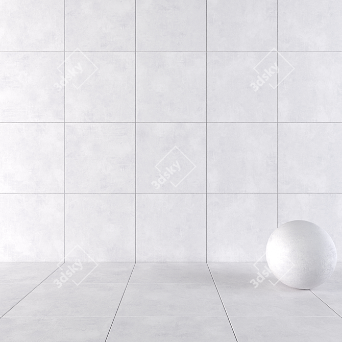 Ares Ice Concrete Wall Tiles 3D model image 1