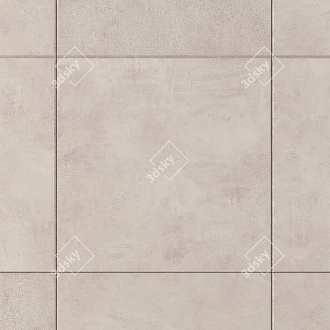 Ares Ivory Concrete Wall Tiles: Modern & Versatile 3D model image 2