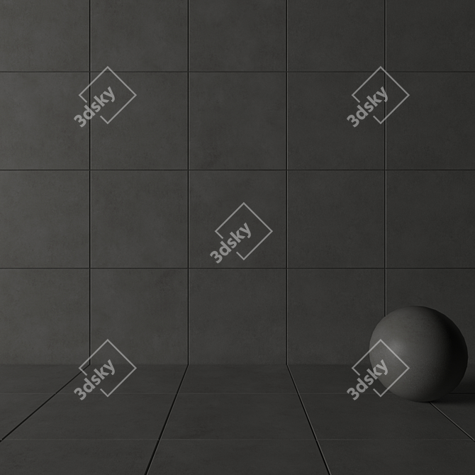 Concrete Core Anthracite Wall Tiles 3D model image 3