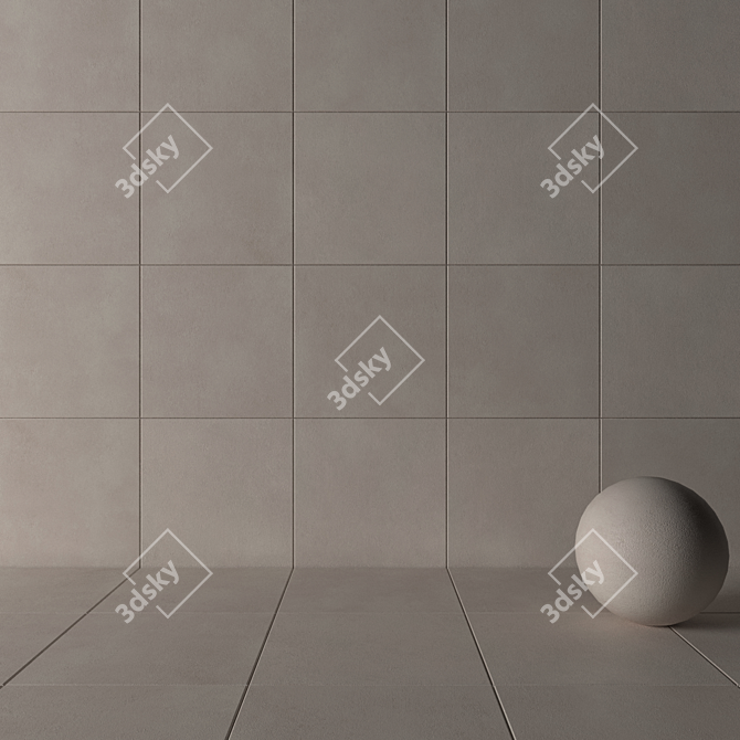 Core Beige Concrete Wall Tiles: Multi-Texture Design 3D model image 3