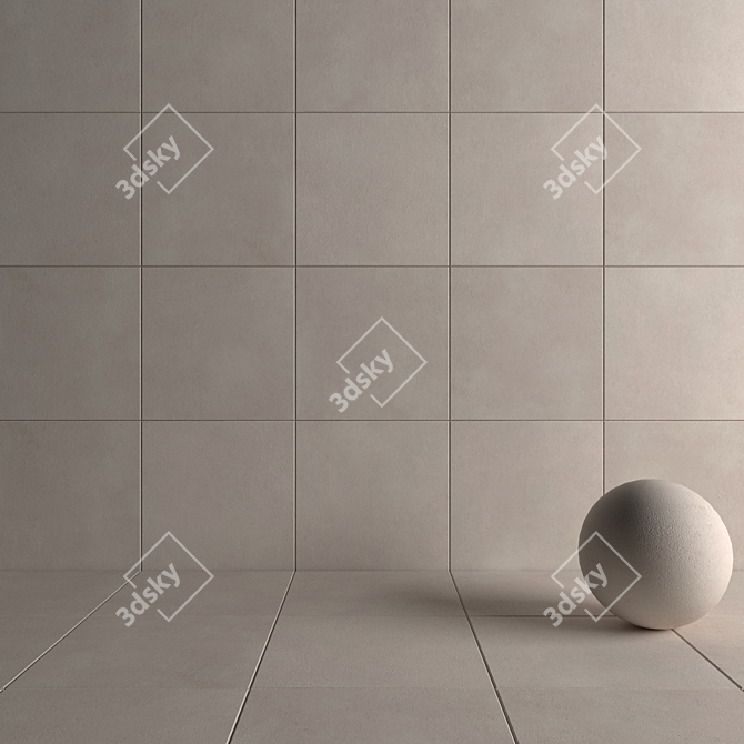 Core Beige Concrete Wall Tiles: Multi-Texture Design 3D model image 4