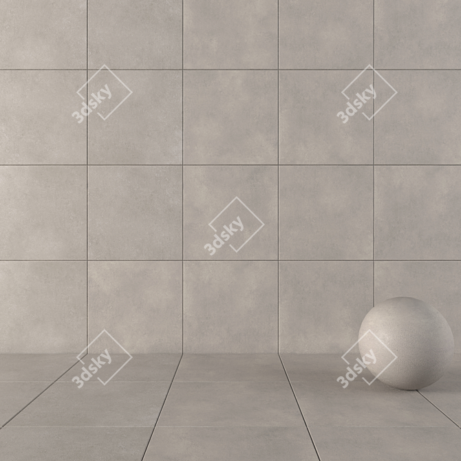 CORE Fume Concrete Wall Tiles Set 3D model image 1