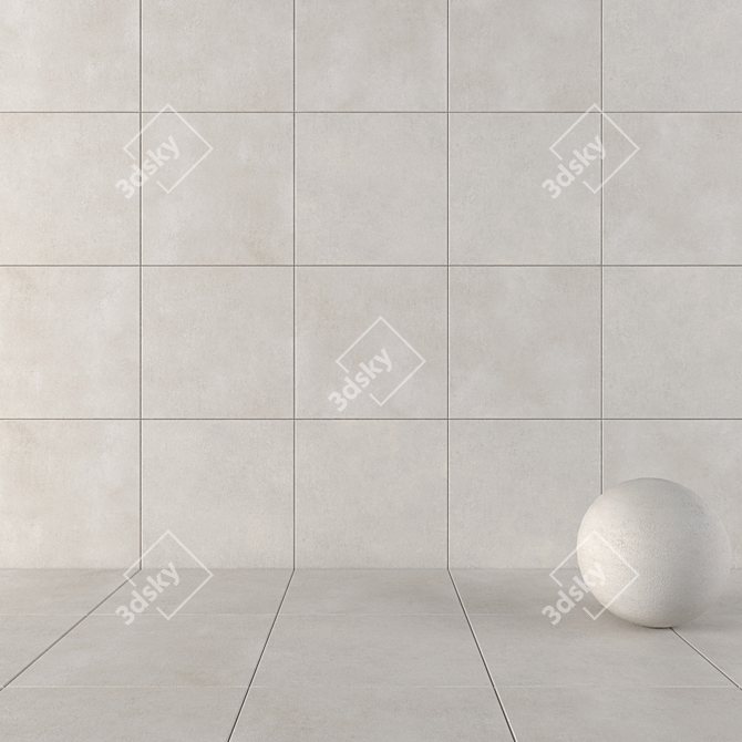 CORE Grey Concrete Wall Tiles 3D model image 1