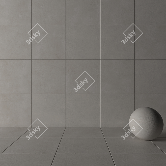 CORE Grey Concrete Wall Tiles 3D model image 3