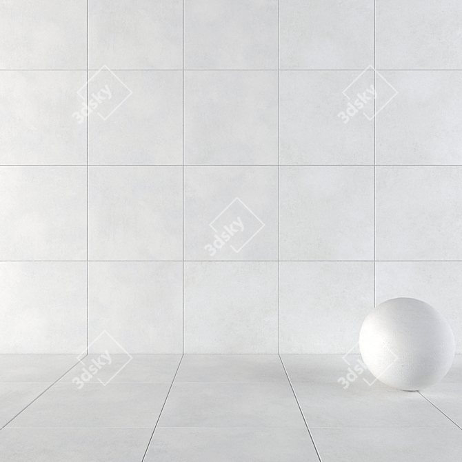 CORE White Concrete Wall Tiles 3D model image 1