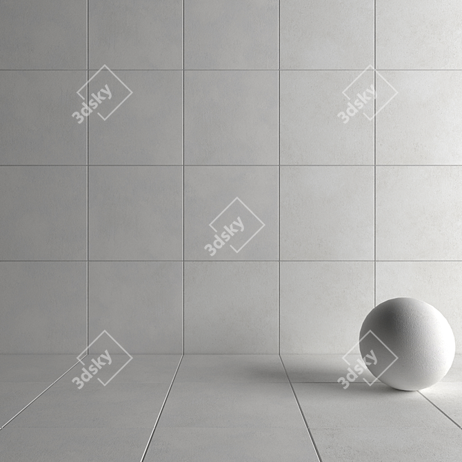 CORE White Concrete Wall Tiles 3D model image 4