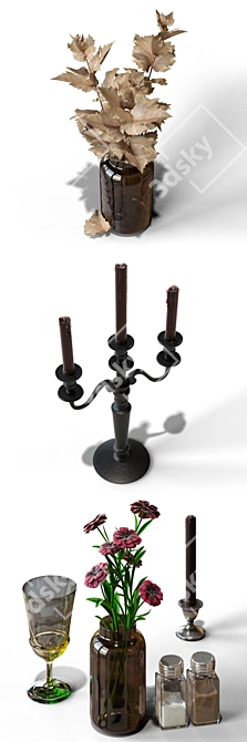 Elegant Table Setting Decor 3D model image 9