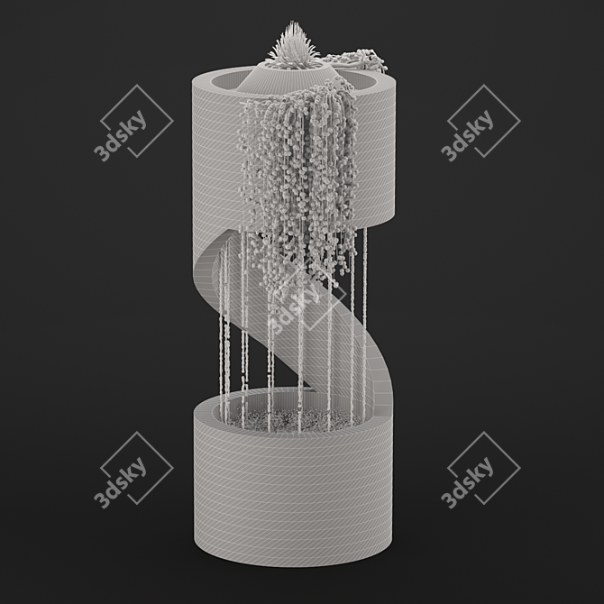 Spline Geometry Interior Fountain 3D model image 2