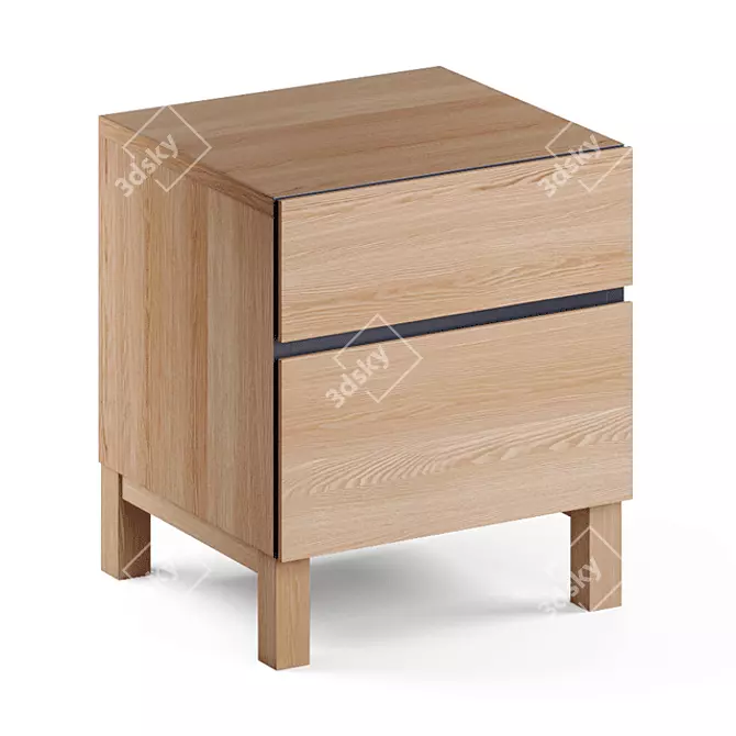 Xander Ash/Navy Blue Bedside Table 3D model image 1