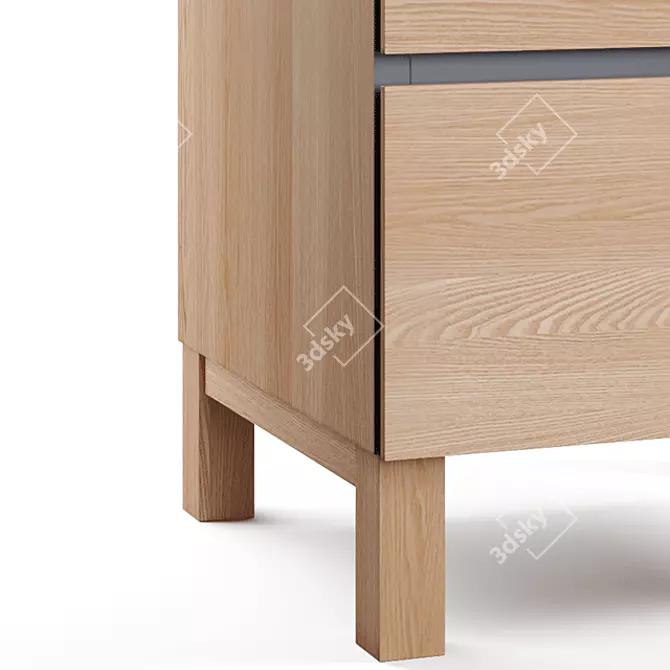 Xander Ash/Navy Blue Bedside Table 3D model image 2