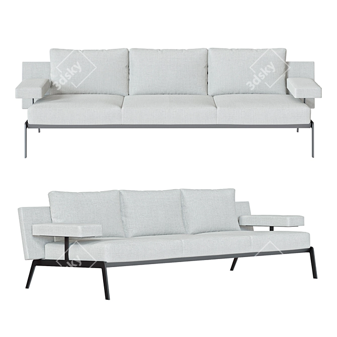 Most Triple Sofa 3D model image 1