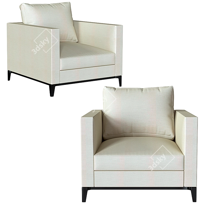 Luxury Andersen Armchair: Russian Elegance 3D model image 1