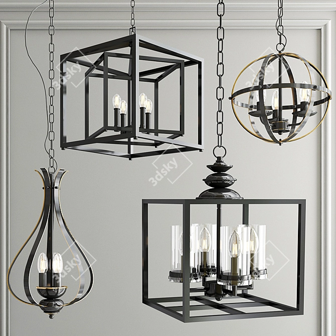 Pendant Light Collection: Elegant Lighting Fixtures 3D model image 1