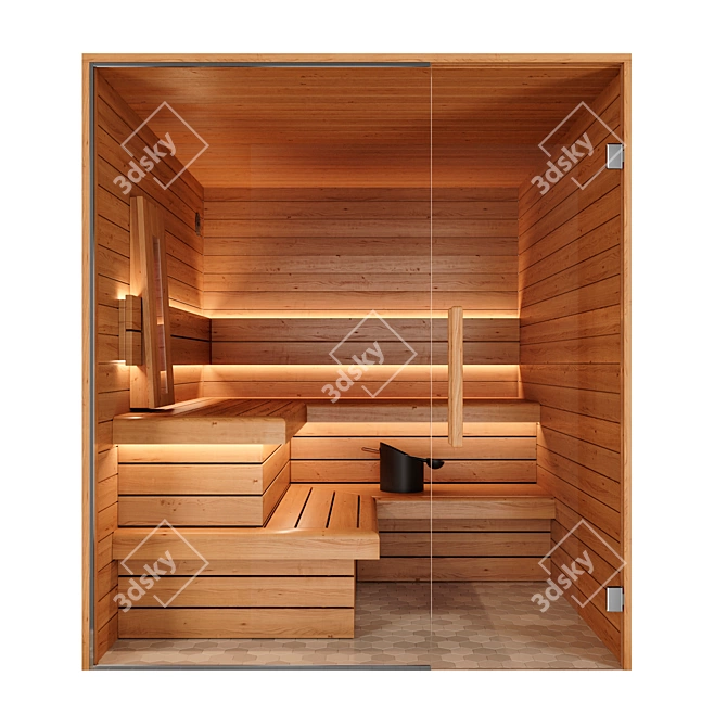Revitalizing Infrared Sauna for Ultimate Relaxation 3D model image 2